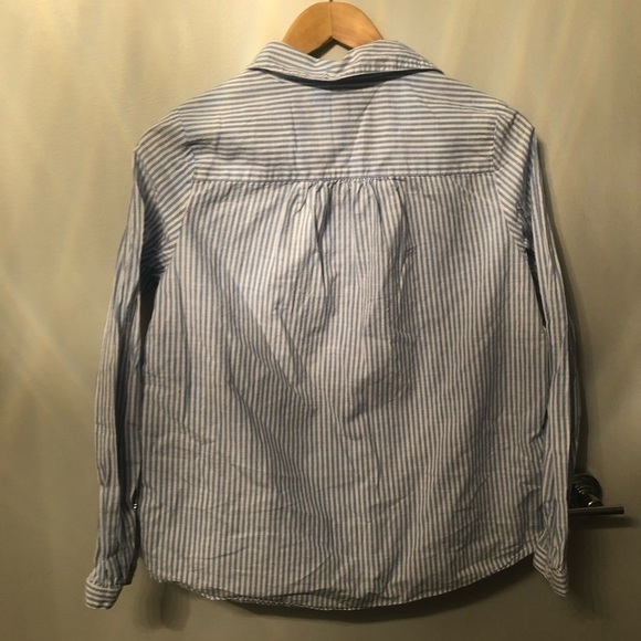 Tommy Hilfiger Relaxed Fit White and Blue Stripes Blouse - Picture 3 of 3